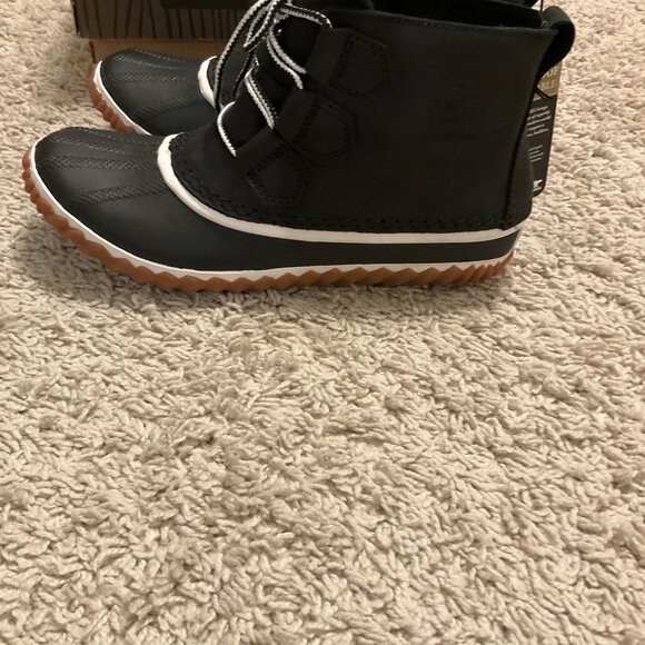 SOREL FOR J.CREW OUT n ABOUT WATERPROOF DUCK BOOTS IN BLACK SIZE 6,5 US. The O - Picture 6 of 10